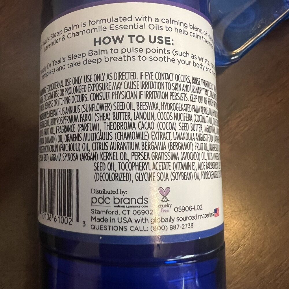 Dr.  Teal's Sleep Balm + Sleep Blend With Melatonin, Lavender & Chamomile - Picture 3 of 3